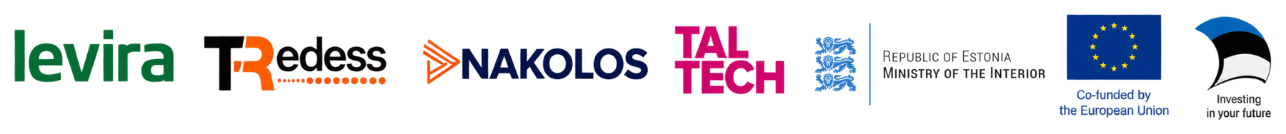Partnerite logod: Levira, TRedess, NAKOLOS, TalTech, Siseministeerium, Euroopa Liit