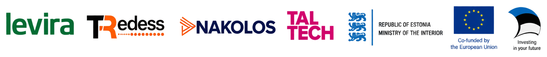 Partnerite logod: Levira, TRedess, NAKOLOS, TalTech, Siseministeerium, Euroopa Liit