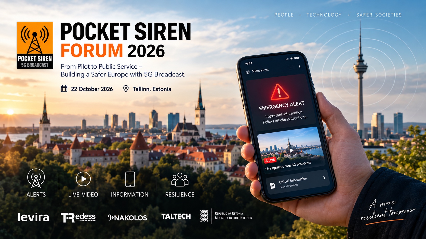 Pocket Siren Forum 2026 plakat: 22. oktoober 2026, Tallinn